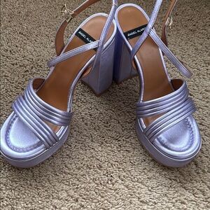 Brand New Angel Alarcon Women's Purple Platform Sandals